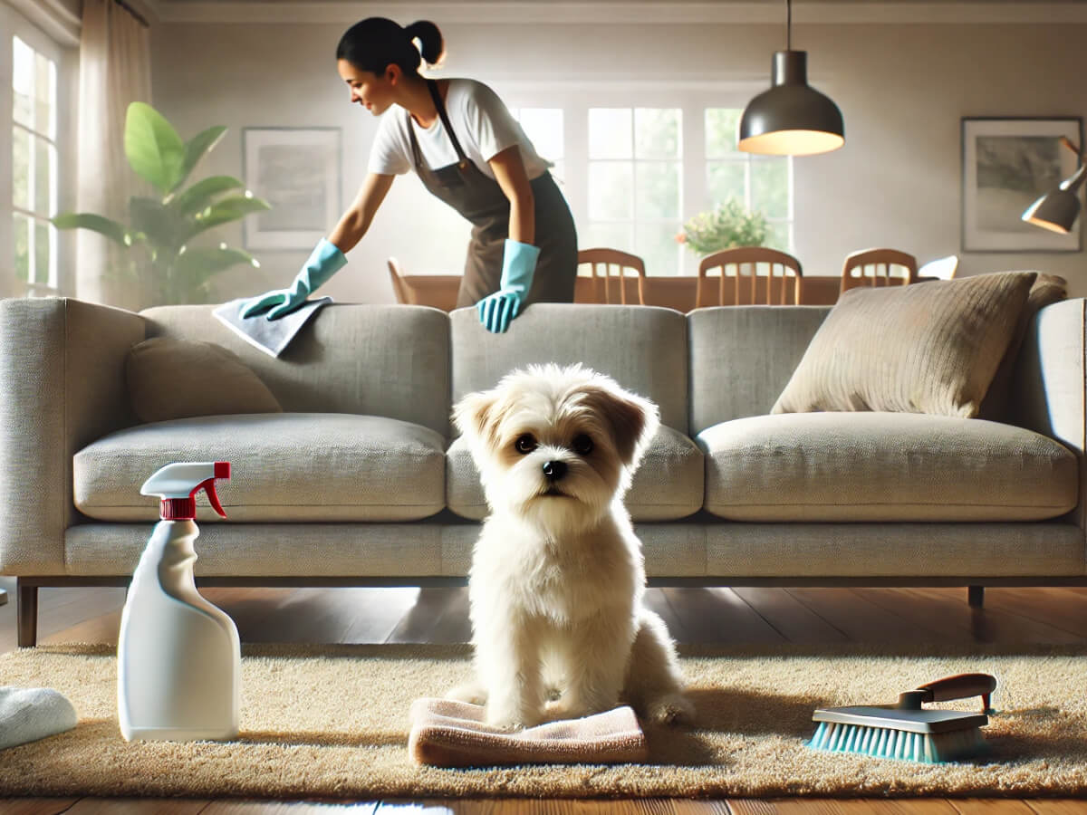 Hundeurin vom Sofa entfernen