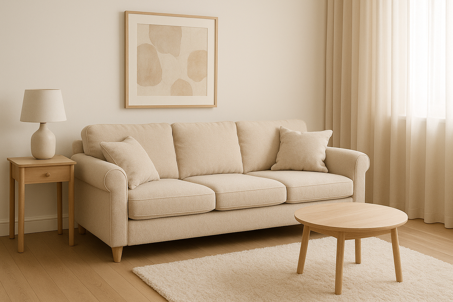 Saubere Polstermöbel schaffen Gemütlichkeit.
