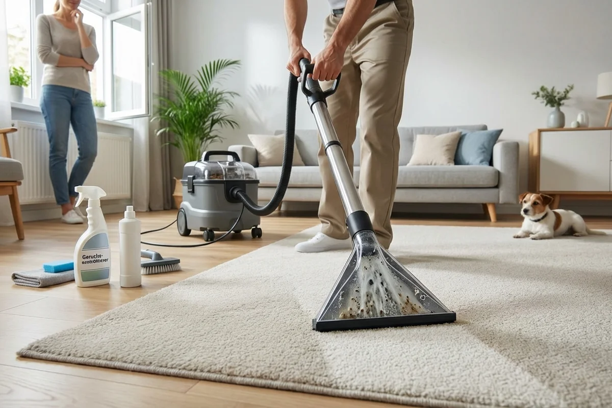 Wenn der Teppich müffelt: Gerüche neutralisieren & Teppich tiefenreinigen