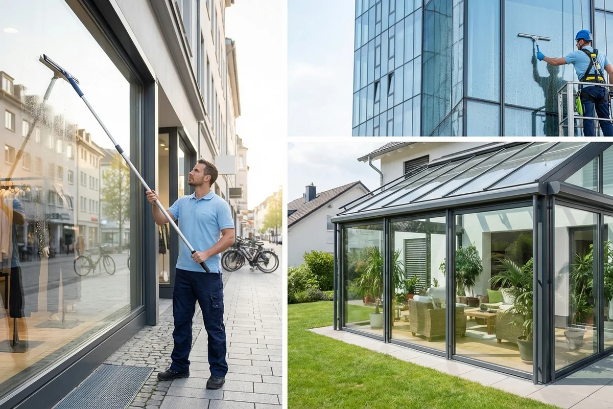 Große Glasflächen reinigen: Schaufenster, Wintergärten und Glasfassaden